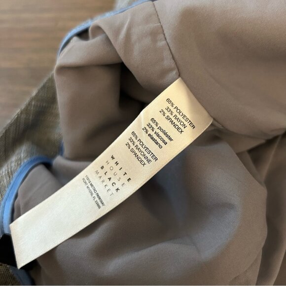 💕 WHITE HOUSE BLACK MARKET the slim Gray Plaid Pants 2P - Picture 5 of 10